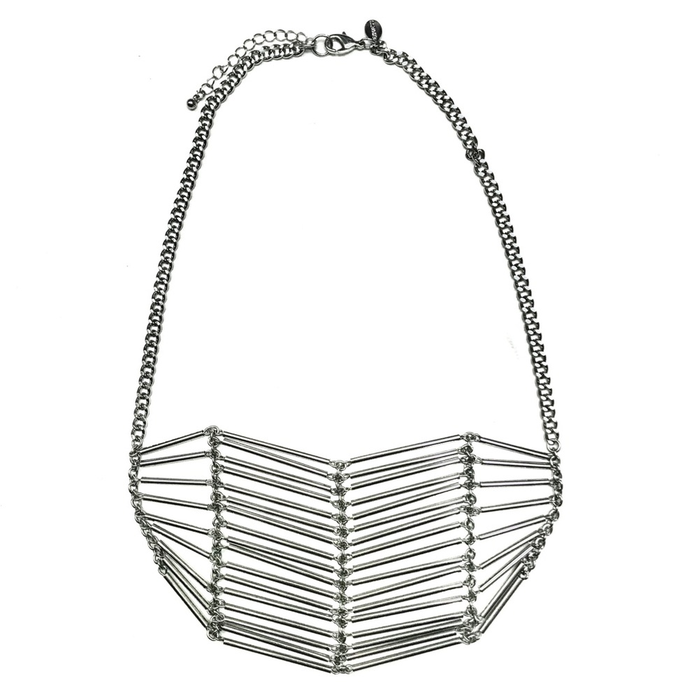 HP🛍 Express Silver Bars Statement Dangle Necklace